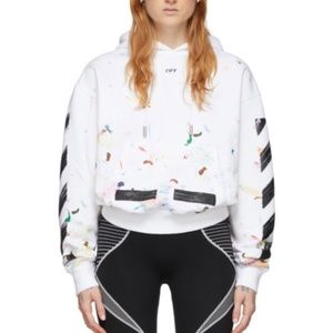 OFF White Exclusive White Paint Splatter Hoodie